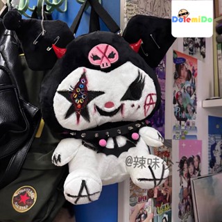 กระเป๋าเป้สะพายหลัง ลาย Kuromi Melody สไตล์พังก์