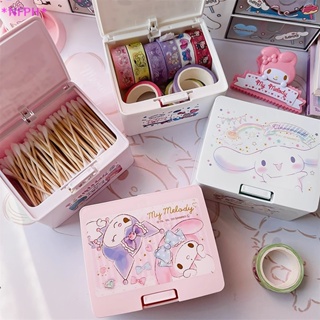 Nfph&gt; ใหม่ กล่องเก็บเครื่องประดับ แหวน สร้อยคอ แบบพกพา ลาย Sanrio My Melody Cinnamoroll