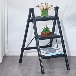 Ryo Tools 3 Step Ladder Tier Safe Durable Metal Plastic Collapsible Widely Used Folding for Book Vase Display