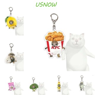 Usnow พวงกุญแจ PVC จี้การ์ตูนแมว อาหารแมวแฮปปี้ สําหรับห้อยกระเป๋า