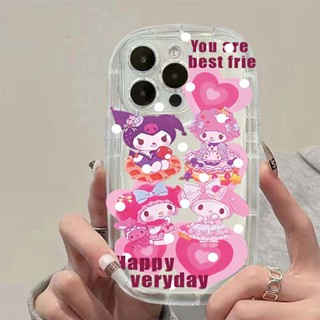 เคสโทรศัพท์มือถือแบบนิ่ม Tpu ใส ลายการ์ตูนคิตตี้ คุโรมิ เมโลดี้ สําหรับ Samsung Galaxy S21 S22 S23 Ultra S23 S22 Plus