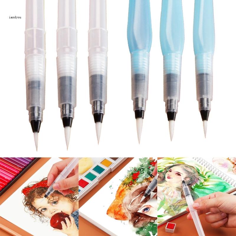 ปากกาพู่กันสีน้ํา แบบเติมได้ สําหรับวาดภาพระบายสีน้ํา