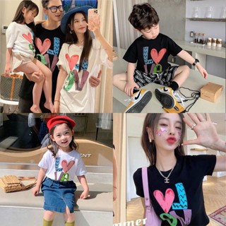 ✨🍑🍃เสื้อยืดการ์ตูน  ทันสมัย  เซทครอบครัวสุดน่ารัก👨‍👩‍👧‍👧