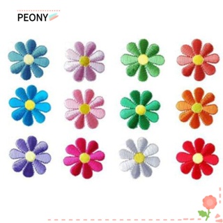 Peonypavilion แผ่นแพทช์ ปักลายดอกไม้ ดอกเดซี่ 10 สี สําหรับเย็บปักถักร้อย ตกแต่งโทรศัพท์มือถือ 40 ชิ้น