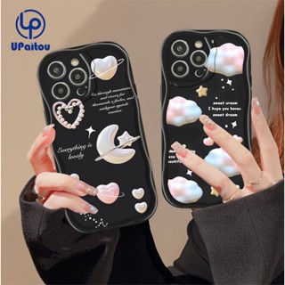 เคสโทรศัพท์มือถือ ขอบหยัก ลายดวงจันทร์ 3D ประดับเพชร สีชมพู สําหรับ OPPO A58 A98 A78 A17 A77s A53 A93 A95 A97 A57 A92S 5G A16 A17k A57 A76 A96 A16s A15s A5s A7 A3s A5 A9 A54 A74 A94 A93 A53 A33