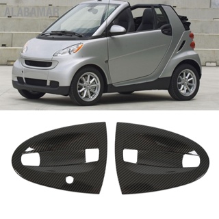 ALABAMAR 4pcs คาร์บอนไฟเบอร์รถประตูด้านนอกชามฝาครอบ Trim สำหรับ Smart Fortwo W451 2009-2015