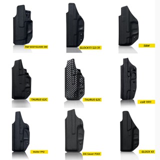 【JiuJiu】ใหม่ ซองหนัง Kydex สําหรับ Tau rus G2c S&amp;W G17 22 31 43 Sig P365 Co lt 1911 CZ Gu Holster IWB 9 มม.