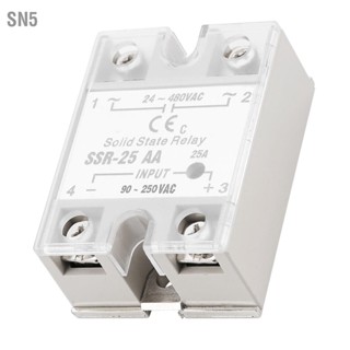 SN5 SSR25 AA 25A โซลิดสเตตรีเลย์โมดูล SSR อินพุต ACAC 80250V เอาต์พุต AC 24480V