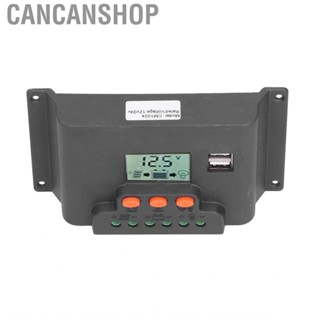 Cancanshop Solar Controller LCD 12/24V Auto USB Dual Port PWM Charge