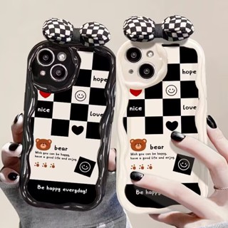 เคสโทรศัพท์มือถือ TPU ลายตารางหมากรุก ประดับโบว์ สําหรับ Redmi 9 9A 9i 9c 10x 10 10c 12C A1 4G K30 K40 K50 PRO Note 8 9 10 10T 11 11s 11t PRO POCO X2 F3 M3 M4 PRO ผ้าคลุม