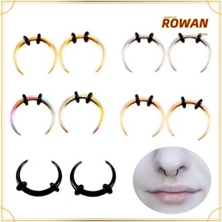 Rowans แหวนจมูก รูปเขาวัว 14 กรัม 16 กรัม หลากสี เครื่องประดับร่างกาย จมูก เกือกม้า