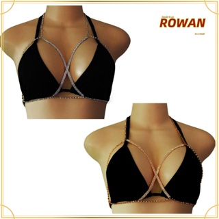 Rowans สายโซ่คล้องหน้าอก ประดับคริสตัล พลอยเทียม สีทอง สีเงิน เซ็กซี่ สําหรับของขวัญ ราชินี มงกุฎ ชายหาด บิกินี่ เทศกาล