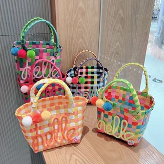 miss bag fashion กระเป๋าสะพายไหล่ PE แต่งสายโซ่ถัก ประดับลูกปัด รุ่น D-1469