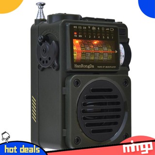 Mimgo HRD-700 วิทยุ AM/FM/SW แบบพกพา ขนาดเล็ก ชาร์จได้ พร้อมเสาอากาศ พับเก็บได้ ช่องเสียบ TFCard เครื่องเล่นเพลง