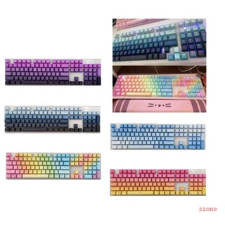 Zzz ปุ่มกดคีย์บอร์ด PBT ไล่โทนสีรุ้ง สําหรับคีย์บอร์ด Mechanical