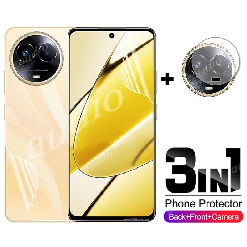 3in1 ฟิล์มไฮโดรเจล ป้องกันเลนส์กล้อง ด้านหน้า และหลัง สําหรับ realme 11 5G 4G nfc 2023 realme 11NFC 11 nfc Realme11 5G 4G