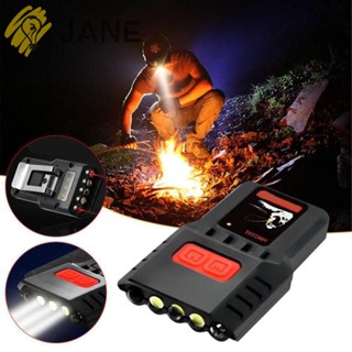 Jane ไฟฉายคาดศีรษะ LED 6 ดวง ชาร์จ USB ทนทาน สําหรับตั้งแคมป์