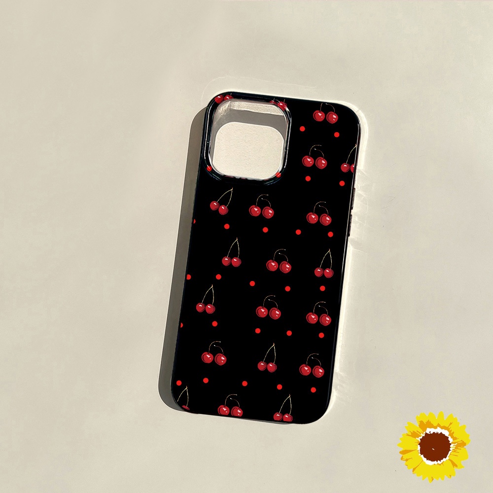 Jelly Black Cherry สำหรับ For iPhone 11 17 13 16 12 14 15 Pro Max 7 8 Plus XS Max XR XS Air ฝาครอบป้องกันปลอกซิลิโคน