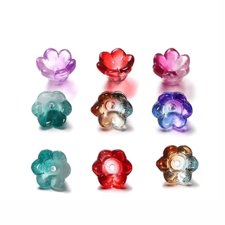 St.kunkka 11 มิล มิลลิเมตรสี ลูกปัดแก้ว ดอกไม้แก้ว ลูกปัดแก้วดอกไม้ 10 ชิ้น DIY