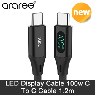 Araree ADC100C LED Display Cable 100W C to C 1.2m Fast Charging Support Power