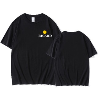 ใหม่ เสื้อยืดแขนสั้น พิมพ์ลาย Ricard American retro สไตล์สตรีท ฮิปฮอป ร็อค สตรีท แฟชั่นสําหรับผู้ชาย 2023