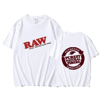 Raw เสื้อยืดลําลอง แขนสั้น พิมพ์ลายร็อค สตรีทแฟชั่น สไตล์ฮิปฮอป สําหรับผู้ชาย 2023