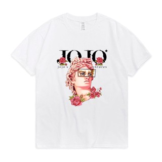 เสื้อยืดแขนสั้น พิมพ์ลายกราฟฟิค การ์ตูนญี่ปุ่น Adventure Kawaii Jojo สําหรับผู้ชาย และผู้หญิง