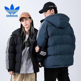 Adida.s เสื้อแจ็กเก็ต ผ้าฝ้าย แบบหนา มีฮู้ด ทรงหลวม สําหรับผู้ชาย และผู้หญิง ไซซ์ S-4XL