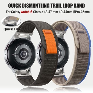 No สายนาฬิกาข้อมือไนล่อน 6 4 5 44 40 มม. Pro 45 มม. 4 คลาสสิก 42 46 มม. 43 มม. 47 มม. สําหรับ galaxy watch 6