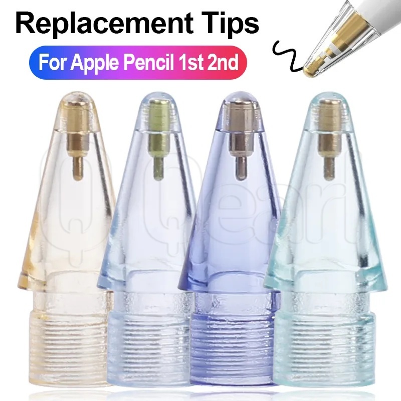 ปลายปากกาสไตลัส สีสันสดใส สําหรับ Apple Pencil 1/2 / ปลายปากกาแบบใส ทนทาน / ปลายปากกาสไตลัสสํารอง ป้องกันการสึกหรอ ที่ละเอียดอ่อน / ปลายปากกาสไตลัส หน้าจอสัมผัสที่ราบรื่น