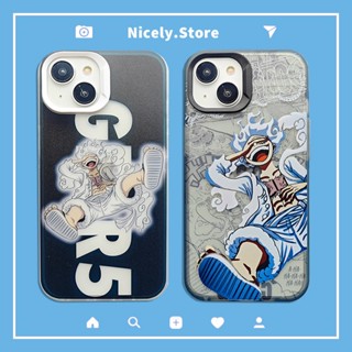 เคสโทรศัพท์มือถือ TPU กันกระแทก กันรอยขีดข่วน ลายการ์ตูนอนิเมะ One Piece Gear 5 Nika สําหรับ iPhone 14 Plus 13 12 11 Pro Max