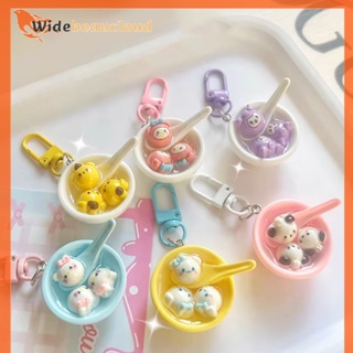 Widebeaucloud Sanrio พวงกุญแจ จี้ลูกบอลข้าวปั้น Kuromi Melody Pochacco Cinnamoroll สําหรับตกแต่งกระเป๋าเป้สะพายหลัง รถยนต์