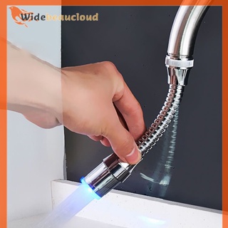 Widebeaucloud ก๊อกน้ําเซนเซอร์อุณหภูมิ เปลี่ยนสีได้ มีไฟ LED อุปกรณ์เสริม สําหรับห้องครัว