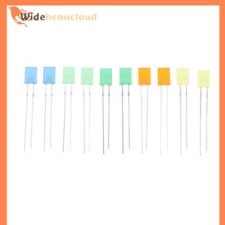Widebeaucloud ไดโอดเปล่งแสง LED 2X5X7 ทรงสี่เหลี่ยม 257 5 สี 2*5*7 อุปกรณ์เสริม DIY 100 ชิ้น