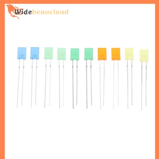 Widebeaucloud ไดโอดเปล่งแสง LED 2X5X7 ทรงสี่เหลี่ยม 257 5 สี 2*5*7 อุปกรณ์เสริม DIY 100 ชิ้น