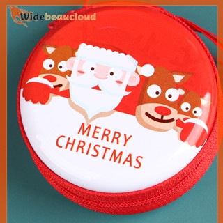 Widebeaucloud กระเป๋าใส่เหรียญ แบบสุ่ม ลายซานตาคลอส สีแดง สําหรับของขวัญคริสต์มาส