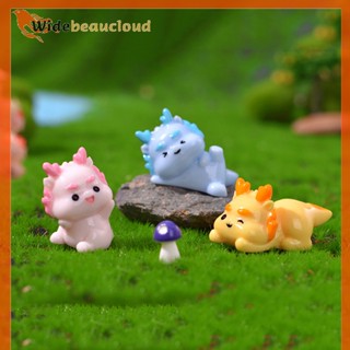 Widebeaucloud 1 ชิ้น น่ารัก ปีใหม่ การ์ตูนมังกร ไมโครภูมิทัศน์ เรซิน มังกรจิ๋ว เพลาภูมิทัศน์ DIY ตกแต่งสวน เพชรประดับ ดี