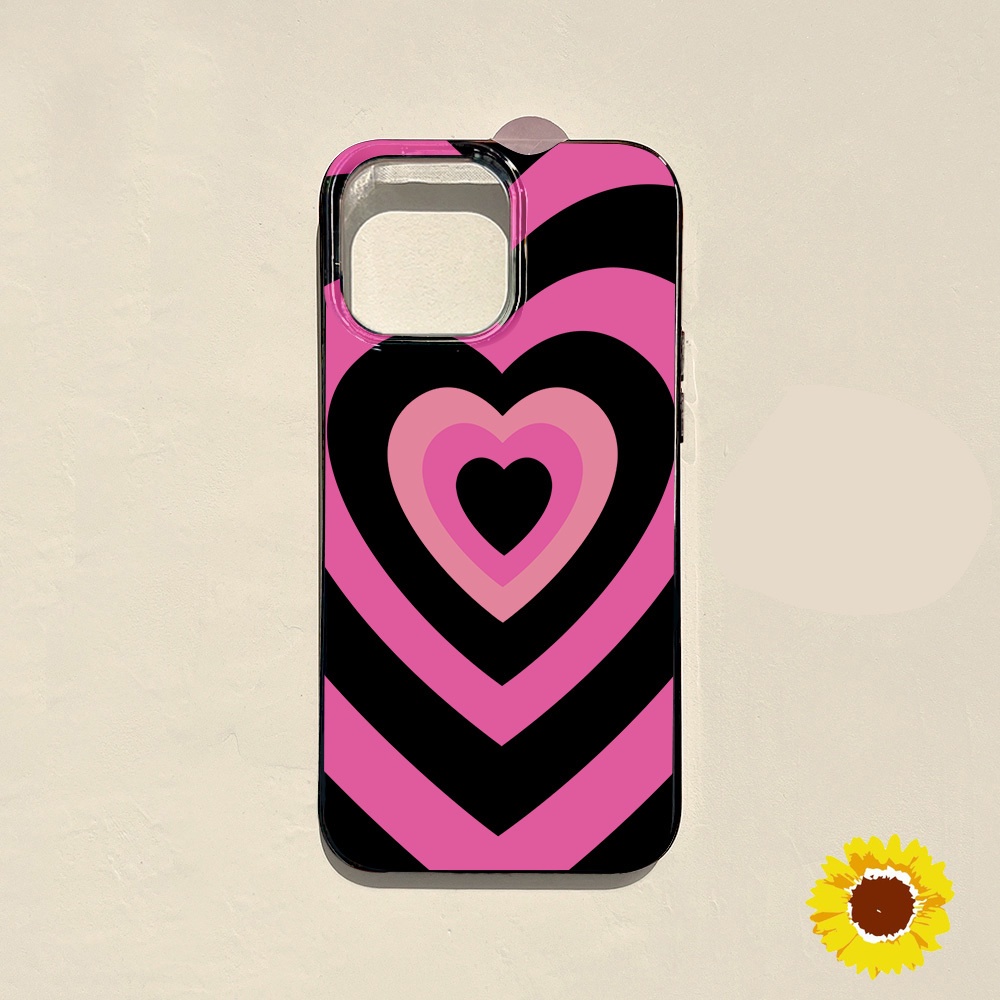 Jelly Black Love Heart CaseสำหรับIPhone 11 12 13 14 15 Pro Max 7 8 Plus XS Max XR X SE 2020 ฝาครอบป้องกันปลอกซิลิโคน