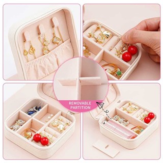 Quality Portable Jewellery Storage Organizer Small Travel PU Leather Jewelry Box Velvet Storage Case for Earrings Rings