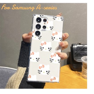 เคสโทรศัพท์มือถือ ซิลิโคนนุ่ม ใส ลายการ์ตูนเฮลโล คิตตี้ สําหรับ Samsung Galaxy M23 M33 M53 M51 M52 A30 A20 A50 A70 A20S A21S A04 A11 A31 A51 A71 A81 A04E A03