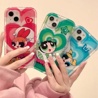 เคสโทรศัพท์มือถือ ซิลิโคนนุ่ม ใส ลายการ์ตูน The Powerpuff Girls สําหรับ Iphone 14 13 12 11 Pro Max 12 Mini 14 6 6S 7 8 Plus XS Max XR