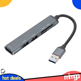 Mimgo อะแดปเตอร์ฮับ USB 3.0 2 USB 2.0 1 ช่อง พร้อมการ์ดรีดเดอร์ TF SD สําหรับแล็ปท็อป คอมพิวเตอร์ตั้งโต๊ะ