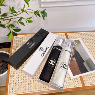 Chanel ร่มพับอัตโนมัติ ม่านบังแดด ร่มกันแดด แบบพกพา ขนาดเล็ก แฟชั่น ระเบิด รุ่น กัน UV ทนทาน ความสง่างาม