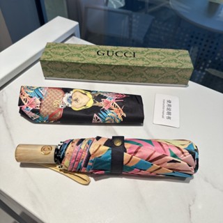 Gucci ร่มพับอัตโนมัติ ม่านบังแดด ร่มกันแดด แบบพกพา ขนาดเล็ก ร่มแฟชั่น รุ่นระเบิด กันรังสียูวี ทนทาน สง่างาม