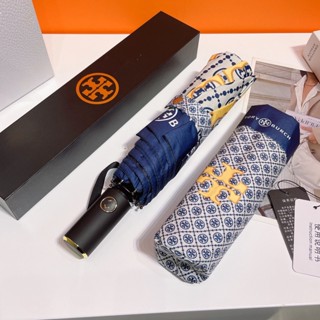 Tory Burch ร่มกันแดดอัตโนมัติ กันแสง UV แบบพกพา ขนาดเล็ก ทนทาน