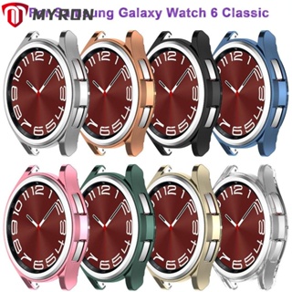 Myron เคส TPU นิ่ม กันชนรอบด้าน กรอบกลวง ป้องกันหน้าจอ สําหรับ Galaxy Watch 6 Classic 43 มม. 47 มม. Smart Watch