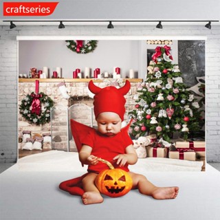 Craftseries ภาพพื้นหลัง ลาย Merry Christmas ขนาด 125*80 ซม. สําหรับถ่ายภาพครอบครัว พร็อพถ่ายรูป D4Y8