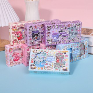 SANRIO สติกเกอร์เข็มกลัดใส ลาย Melody Kuromi Cinnamoroll สําหรับตกแต่งเครื่องเขียน DIY