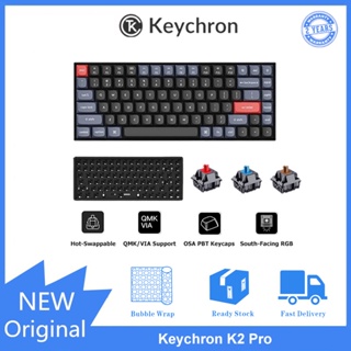 Keychron K2 Pro QMK/VIA คีย์บอร์ดไร้สาย True Wireless Mechanical Keyboard Hot-Swappable, RGB Backlight, Mechanical Keyboard