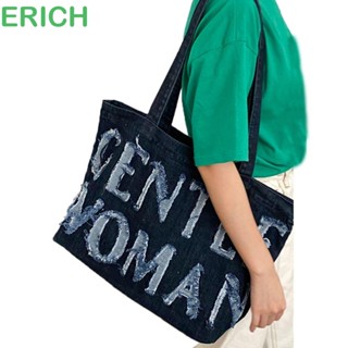 Erich Gentlewoman กระเป๋าสะพายไหล่ กระเป๋าถือ กระเป๋าเครื่องสําอาง ผ้ายีน ลายตัวอักษร ลิปสติก ของขวัญวันเกิด สําหรับผู้ชาย ผู้หญิง